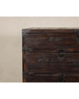 Early Meiji Keyaki Sendai Isho-Dansu Chest with Iron Hardware and Storage