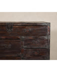 Early Meiji Keyaki Sendai Isho-Dansu Chest with Iron Hardware and Storage
