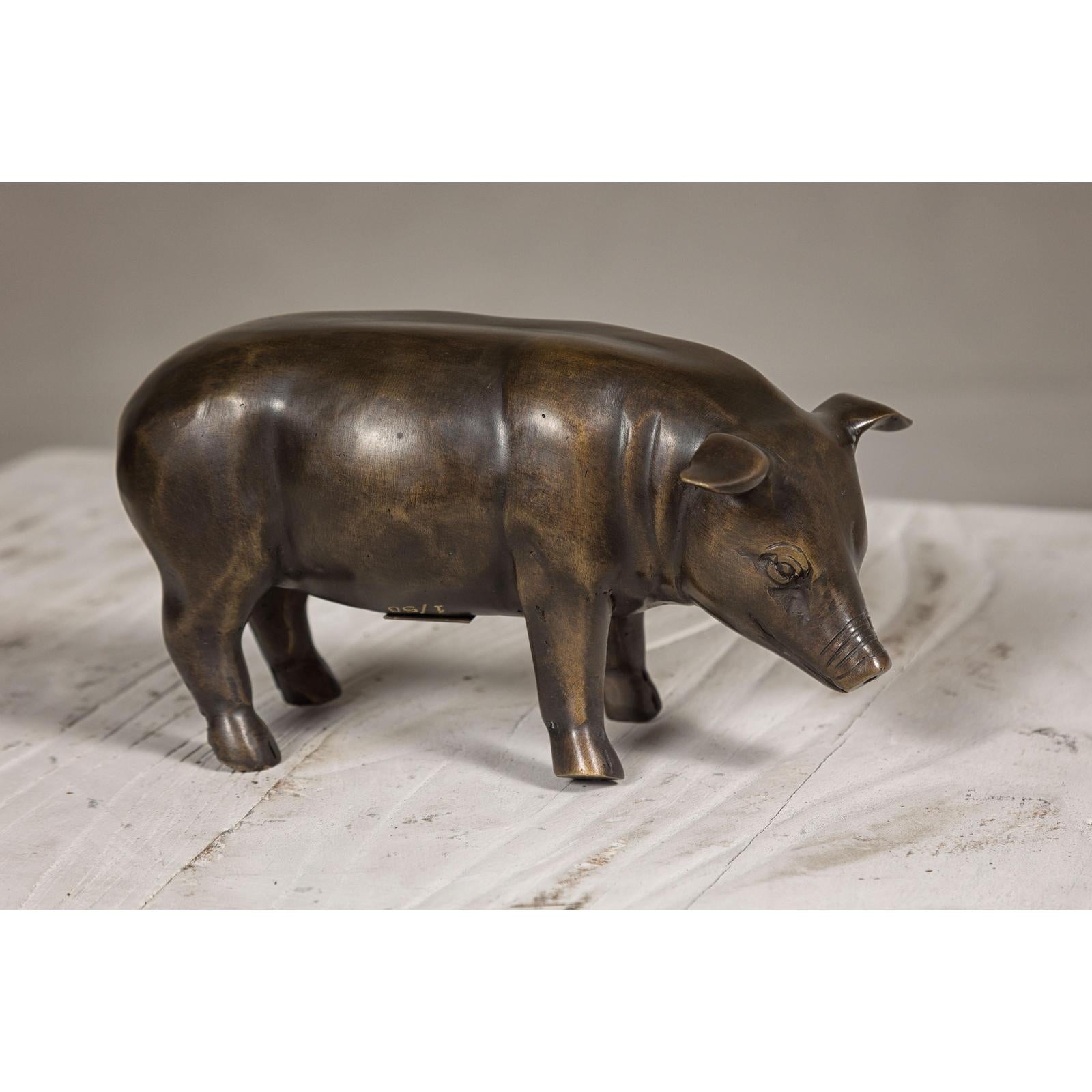 Small Bronze Pig Statue from the Randolph Rose Collection