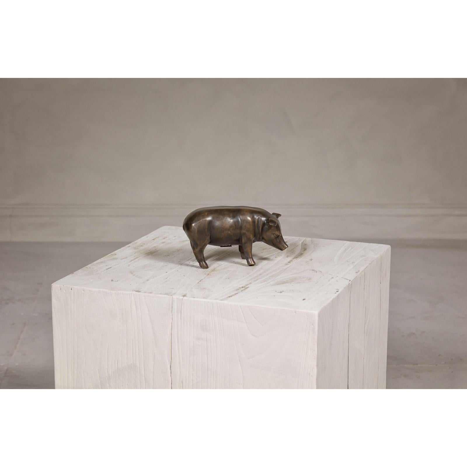 Small Bronze Pig Statue from the Randolph Rose Collection