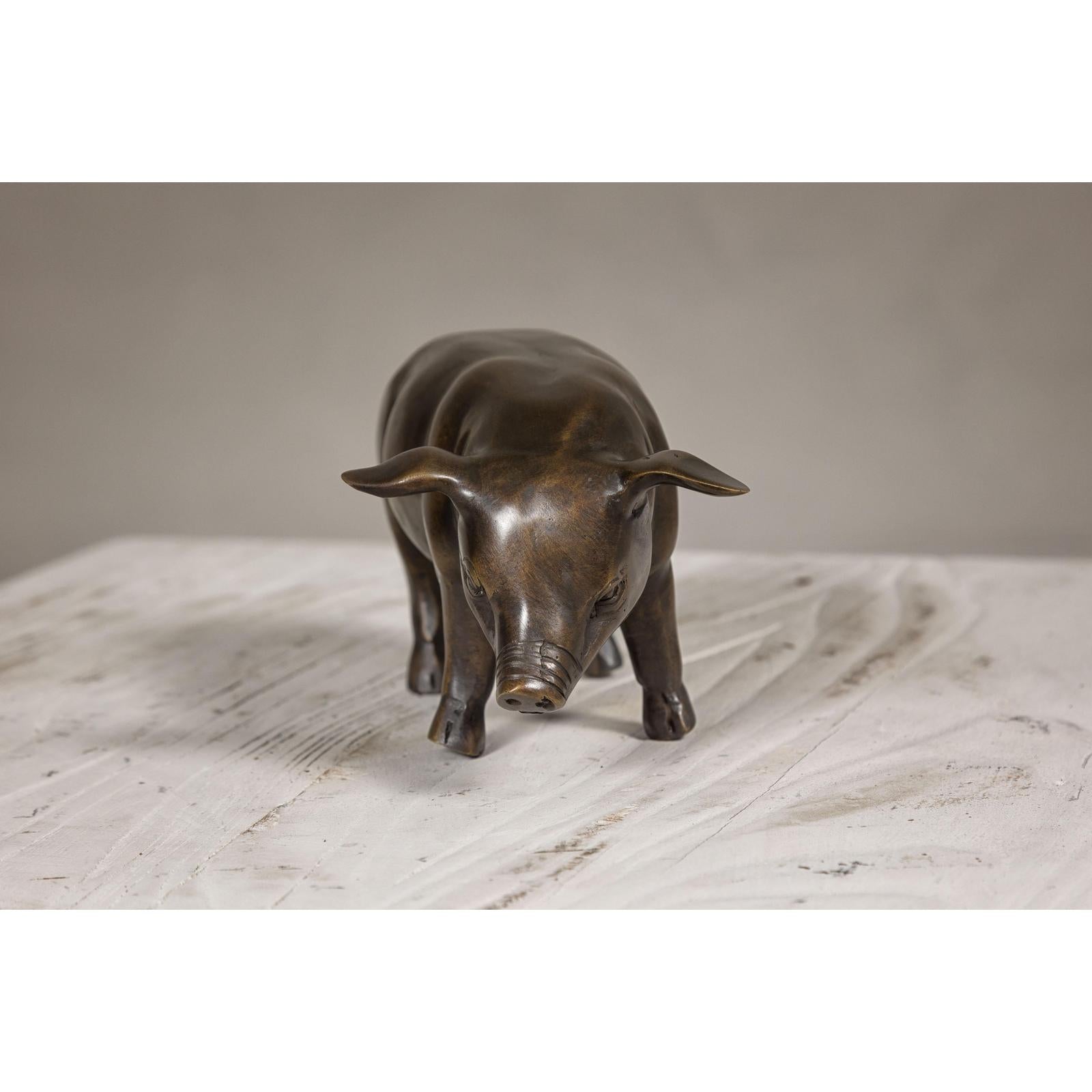 Small Bronze Pig Statue from the Randolph Rose Collection