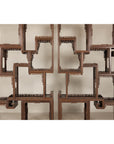 Pair of Late Qing Dynasty Brown Lacquered Display Shelves with Fretwork Motifs