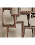 Pair of Late Qing Dynasty Brown Lacquered Display Shelves with Fretwork Motifs