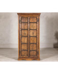 Early 20th Century Hardwood Cabinet with Iron Accents and Rustic Charm