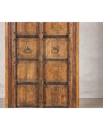 Early 20th Century Hardwood Cabinet with Iron Accents and Rustic Charm