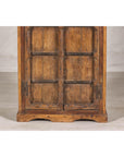 Early 20th Century Hardwood Cabinet with Iron Accents and Rustic Charm