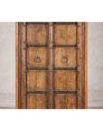 Early 20th Century Hardwood Cabinet with Iron Accents and Rustic Charm