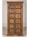 Early 20th Century Hardwood Cabinet with Iron Accents and Rustic Charm