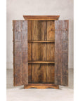 Early 20th Century Hardwood Cabinet with Iron Accents and Rustic Charm
