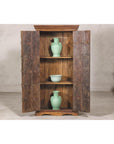 Early 20th Century Hardwood Cabinet with Iron Accents and Rustic Charm