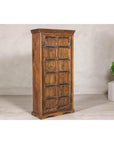 Early 20th Century Hardwood Cabinet with Iron Accents and Rustic Charm