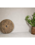 Large Ancient Cart Wheel with Rustic Character and Time-Worn Appearance