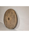 Large Ancient Cart Wheel with Rustic Character and Time-Worn Appearance