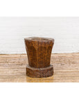 Teak Wood Rustic Mortar Urn Repurposed as an Antique Planter, 19th Century