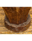Teak Wood Rustic Mortar Urn Repurposed as an Antique Planter, 19th Century