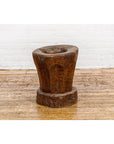 Teak Wood Rustic Mortar Urn Repurposed as an Antique Planter, 19th Century