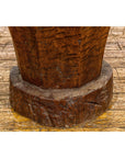 Teak Wood Rustic Mortar Urn Repurposed as an Antique Planter, 19th Century