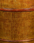 Burmese Vintage Negora Lacquer Circular Storage Bin with Vertical Stripes-22. Asian & Chinese Furniture, Art, Antiques, Vintage Home Décor for sale at FEA Home