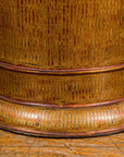 Burmese Vintage Negora Lacquer Circular Storage Bin with Vertical Stripes-23. Asian & Chinese Furniture, Art, Antiques, Vintage Home Décor for sale at FEA Home