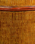 Burmese Vintage Negora Lacquer Circular Storage Bin with Vertical Stripes-24. Asian & Chinese Furniture, Art, Antiques, Vintage Home Décor for sale at FEA Home