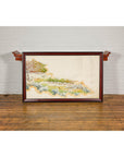 Antique Japanese Hand-Painted Village Landscape Scene on Paper in Custom Frame-3. Asian & Chinese Furniture, Art, Antiques, Vintage Home Décor for sale at FEA Home