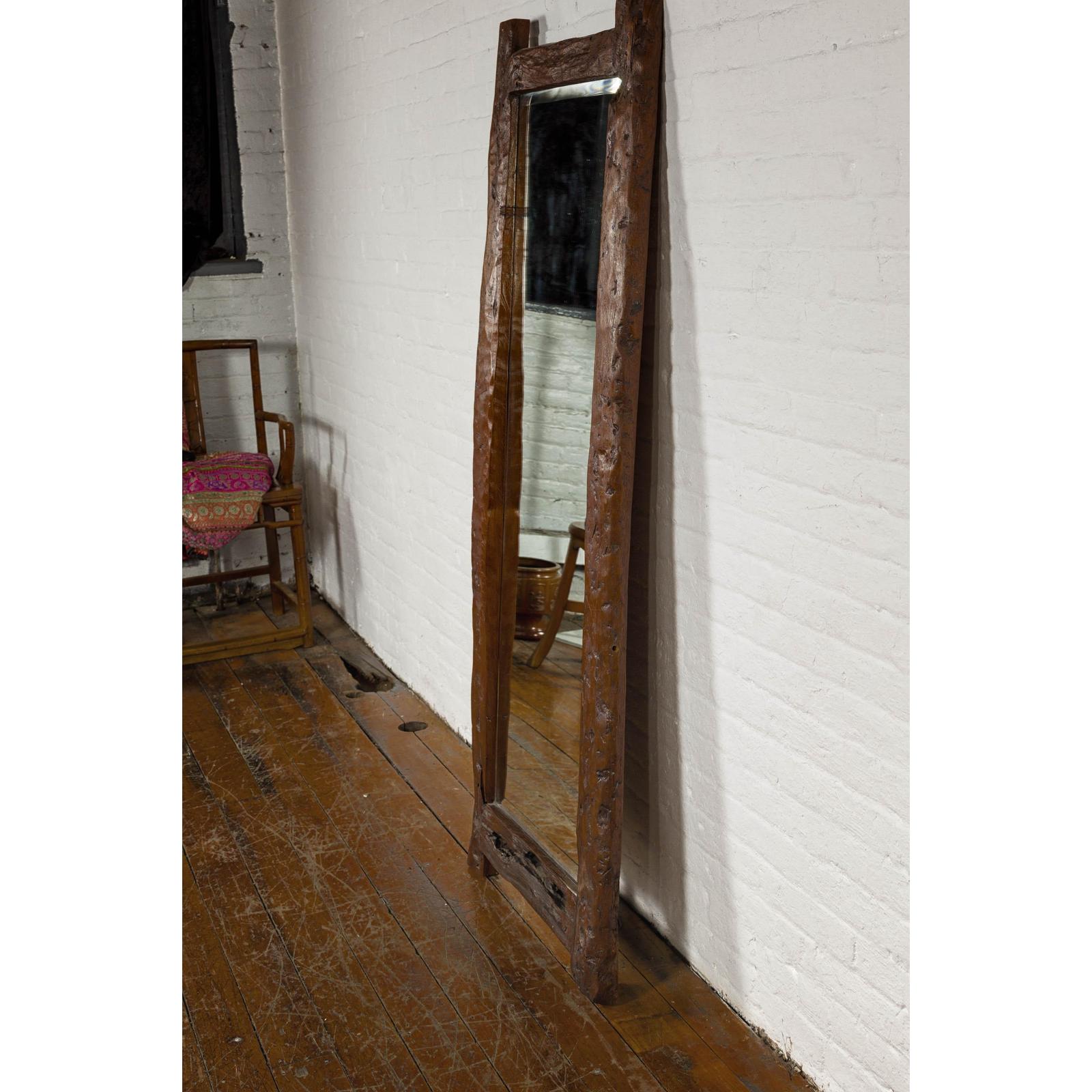 Antique Country Style Driftwood Made into Full Length Mirror, Rustic Character