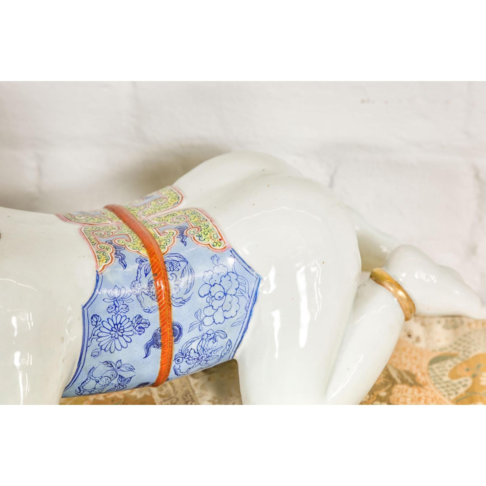 Pair of Qing Dynasty Period Porcelain Tong'zi Figures