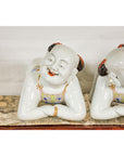 Pair of Qing Dynasty Period Porcelain Tong'zi Figures