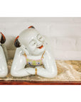 Pair of Qing Dynasty Period Porcelain Tong'zi Figures