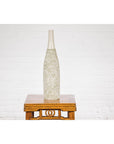 Soft Green and Cream Artisan Ceramic Vase with Energetic Dripping Décor