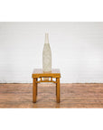 Soft Green and Cream Artisan Ceramic Vase with Energetic Dripping Décor