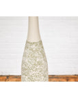 Soft Green and Cream Artisan Ceramic Vase with Energetic Dripping Décor