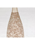 Hand-Crafted Artisan Bottle Shaped Brown and Cream Ceramic Vase with Dripping