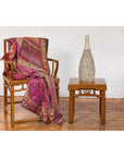 Hand-Crafted Artisan Bottle Shaped Brown and Cream Ceramic Vase with Dripping
