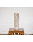 Cream & Speckled Brown Ceramic Vase with Brown Inside