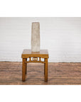 Cream & Speckled Brown Ceramic Vase with Brown Inside
