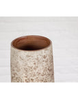 Cream & Speckled Brown Ceramic Vase with Brown Inside