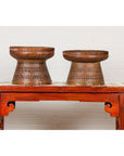 Woven Rattan Basket Trays with Circular Tops, Sold Each