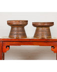 Woven Rattan Basket Trays with Circular Tops, Sold Each