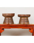 Woven Rattan Basket Trays with Circular Tops, Sold Each
