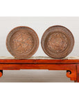 Woven Rattan Basket Trays with Circular Tops, Sold Each