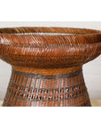 Woven Rattan Basket Trays with Circular Tops, Sold Each