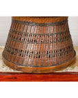 Woven Rattan Basket Trays with Circular Tops, Sold Each