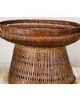 Woven Rattan Basket Trays with Circular Tops, Sold Each