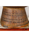 Woven Rattan Basket Trays with Circular Tops, Sold Each