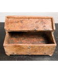 Antique Document Box with Incised Concentric Motifs and Partial Opening Top