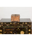 Antique Document Box with Incised Concentric Motifs and Partial Opening Top