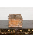 Antique Document Box with Incised Concentric Motifs and Partial Opening Top