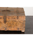 Antique Document Box with Incised Concentric Motifs and Partial Opening Top