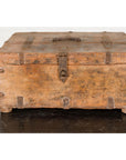 Antique Document Box with Incised Concentric Motifs and Partial Opening Top